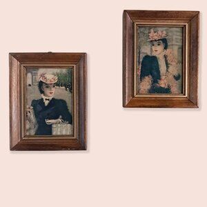 Set Of 2 Vintage 1950s Huldah Parisian Prints
